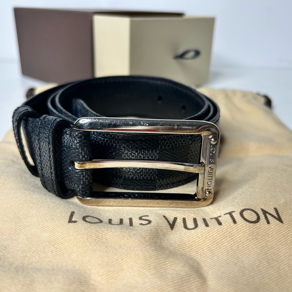 Louis Vuitton Black Damier Men's Belt 90cm/36 US
